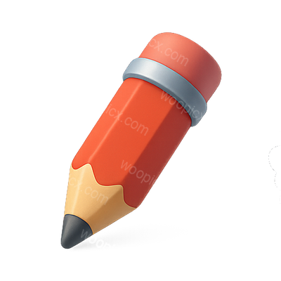 3D Rendered Red Pencil Icon