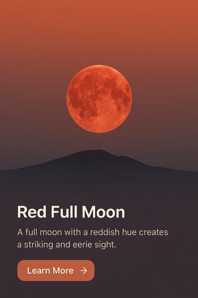 Stunning Red Full Moon Over Distant Landscape