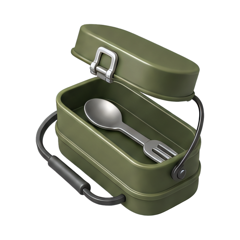 stacked camping mess kits