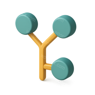 Stylish 3D Branch Icon for Version Control