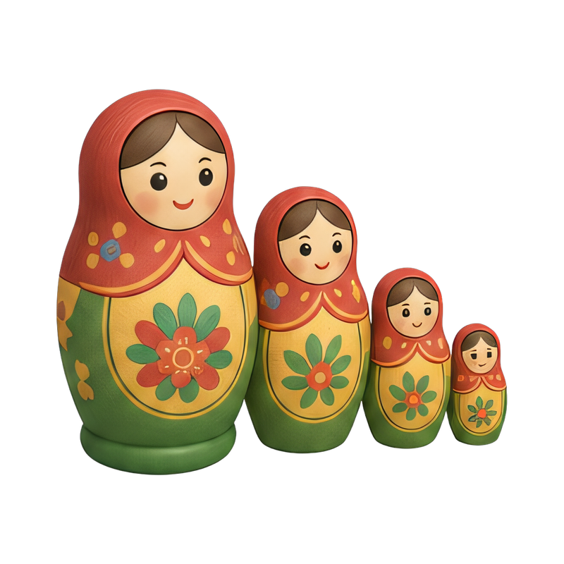 colorful nesting matryoshka dolls