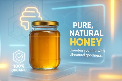 Promotional Graphic for Organic Honey Product