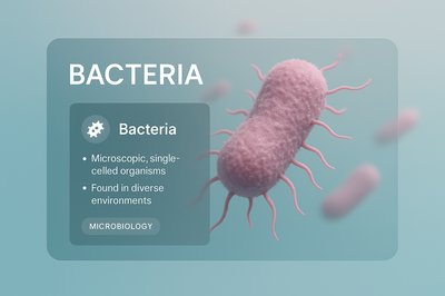 3D Illustration of Bacteria with Informative Overlay