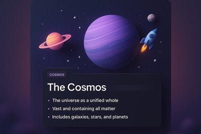 3D Cosmic Illustration for Web Design with Integrated Elements