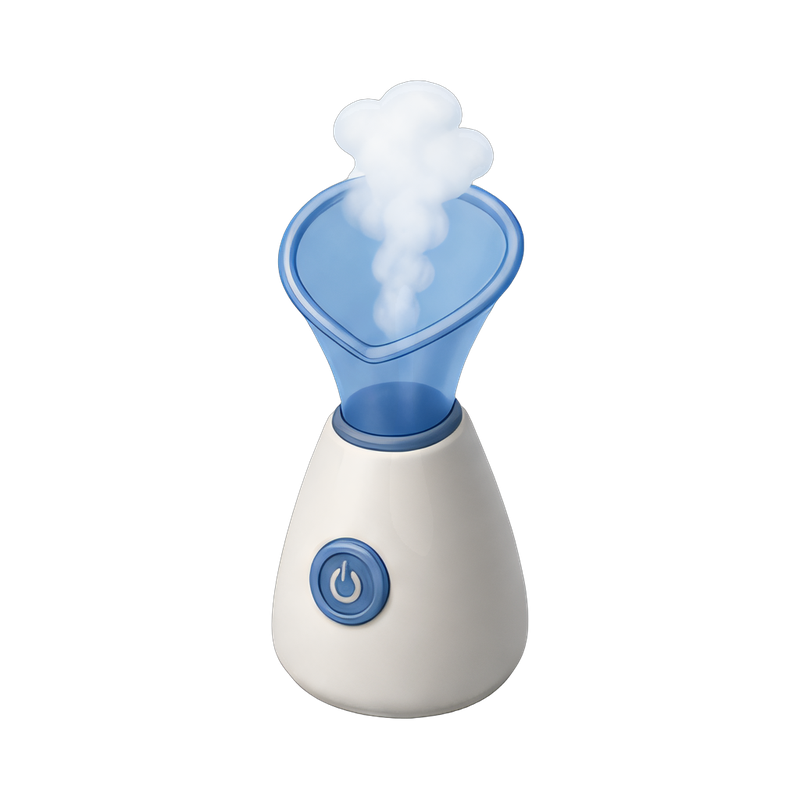 soothing facial steamer in use