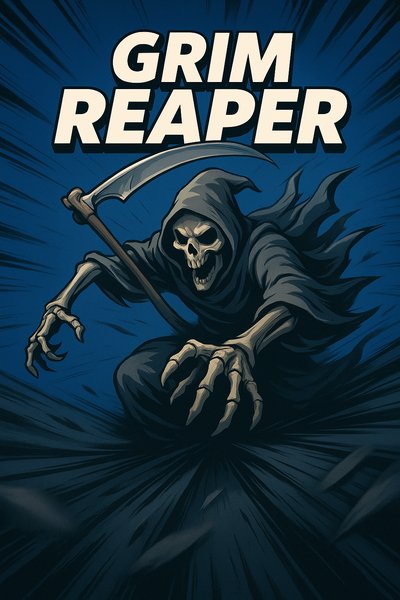 Dynamic Illustration of the Grim Reaper in Action
