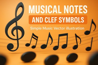 Vector Illustration of Musical Notes and Clef Symbols