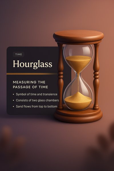 3D Hourglass Illustration with Gradient Background
