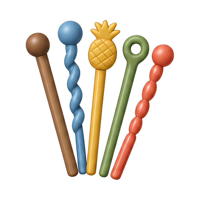 colorful swizzle stick set