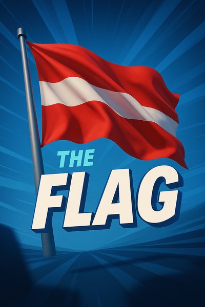 Dynamic Flag Illustration with Bold Typography