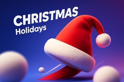 Dynamic 3D Christmas Scene with Santa Hat