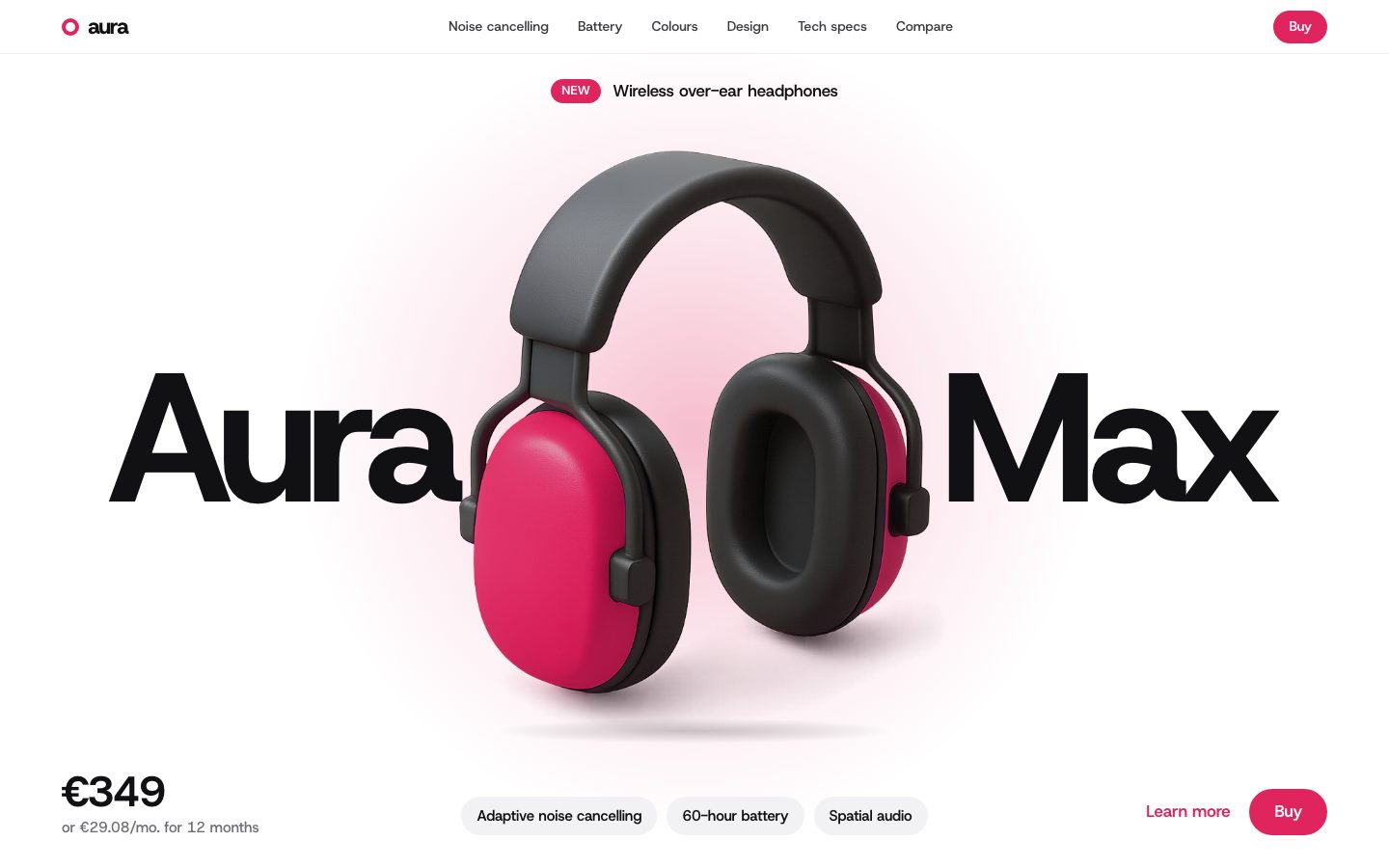 Aura Max — landing page template preview