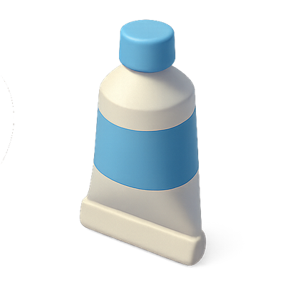 3D Render of a Tube with Blue Label Design