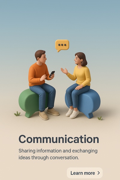 3D Scene Illustrating Communication Concepts