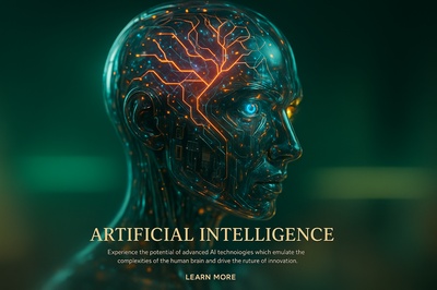 Futuristic Neural Network Head in Hyperrealistic Detail