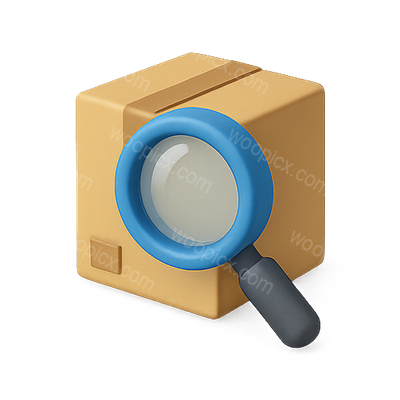 Illustration of a Magnifying Glass Over a Box