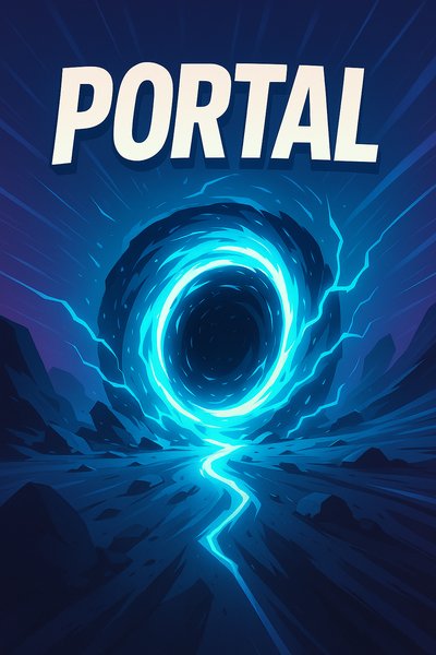 Dynamic Portal Illustration with Vibrant Colors and Depth