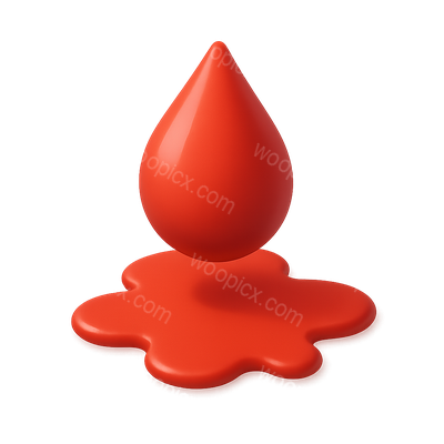 3D Volumetric Blood Droplet Icon Design