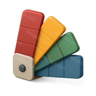 Vibrant 3D Color Swatches in Isometric View