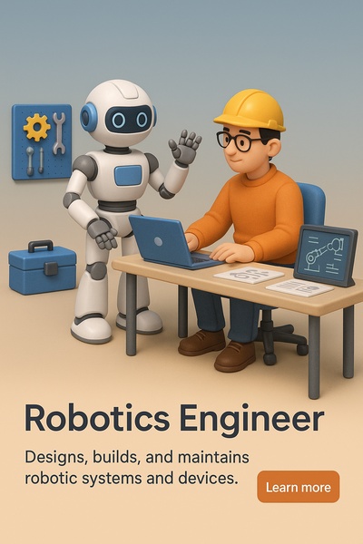 Detailed 3D Illustration of a Robotics Engineer at Work