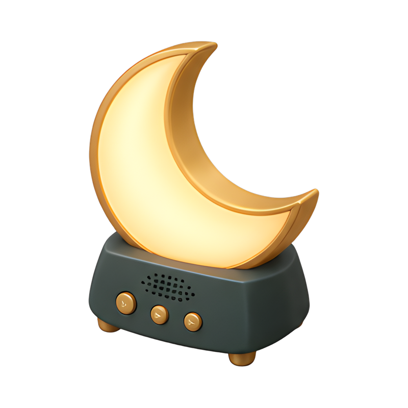 Crescent moon Quran speaker lamp