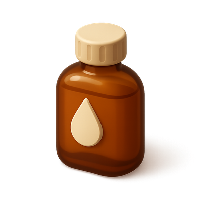 Stylish 3D Massage Oil Bottle Icon with Volumetric Design