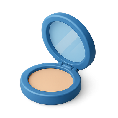 Stylish 3D Powder Compact Icon with Isometric Design