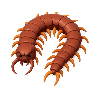 3D Render of a Stylized Centipede Character