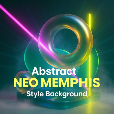 Vibrant Abstract Neo Memphis Neon Illustration