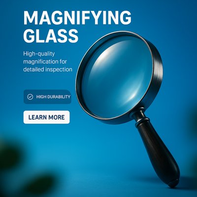 Realistic Magnifying Glass Illustration for Detailed Inspection