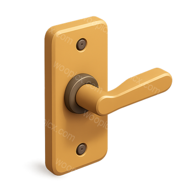 Stylish 3D Door Handle Icon with Isometric Design