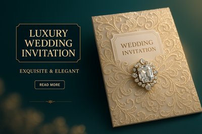 Elegant Luxury Wedding Invitation Design with Gemstone