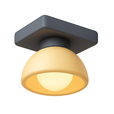 Stylish 3D Ceiling Light Icon Design for Modern Interiors
