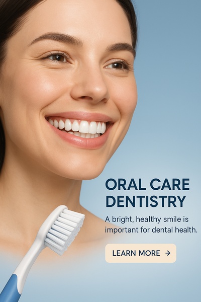Young Woman with Perfect Smile Promoting Oral Care Dentistry