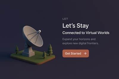 3D Scene of Satellite Dish with Call to Action