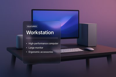 Creative 3D Illustration of a Modern Workstation Setup