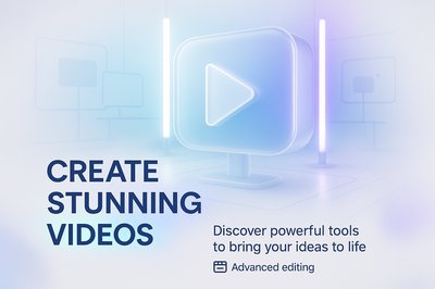 Modern Video Editing Promotion with Neon Elements