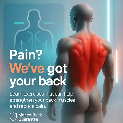 Promotional Graphic for Back Pain Relief Exercises