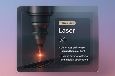 3D Web Page Design Featuring Laser Technology Concepts