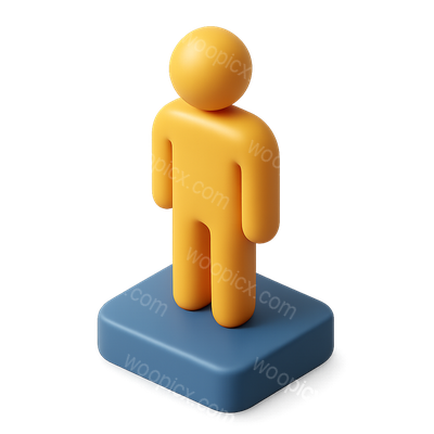 Stylized 3D Icon Figure on Base with Volumetric Effect