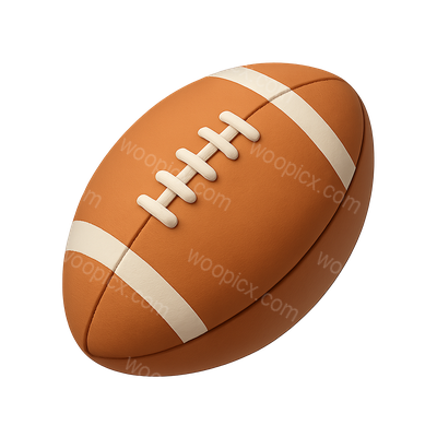 3D Rendered Icon of a Rugby Ball with Laces