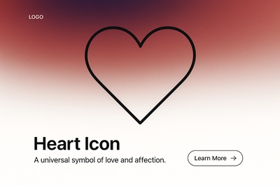Stylish Heart Icon Design for Web Page Layout
