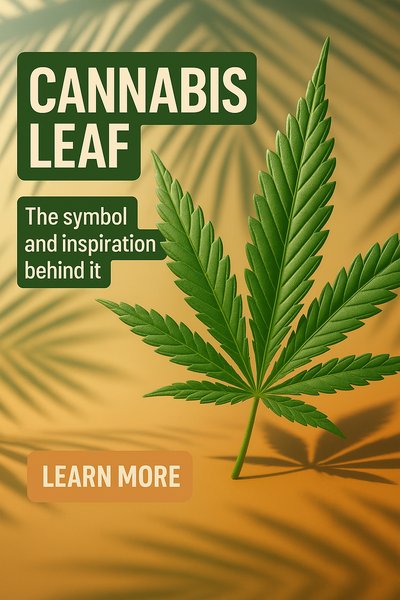 Cannabis Leaf Graphic with Informative Overlay