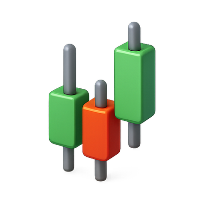 Stylized Candlestick Chart Illustration for Financial Analysis