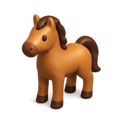 Stylish 3D Horse Icon in Isometric View
