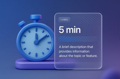 3D Design Block Featuring Timer and Description