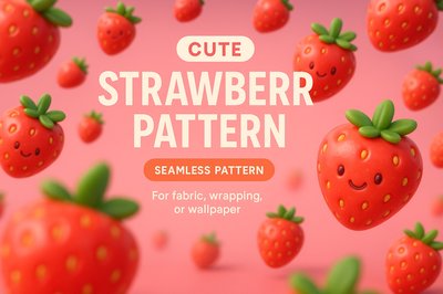 Playful Strawberry Seamless Pattern for Fabric and Wallpaper