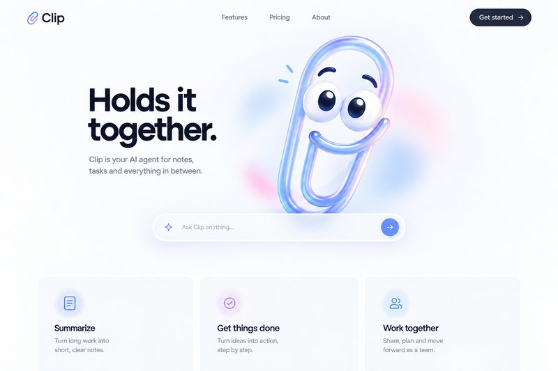 Engaging AI agent landing page