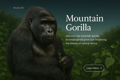 Stunning Web Interface Featuring a Mountain Gorilla
