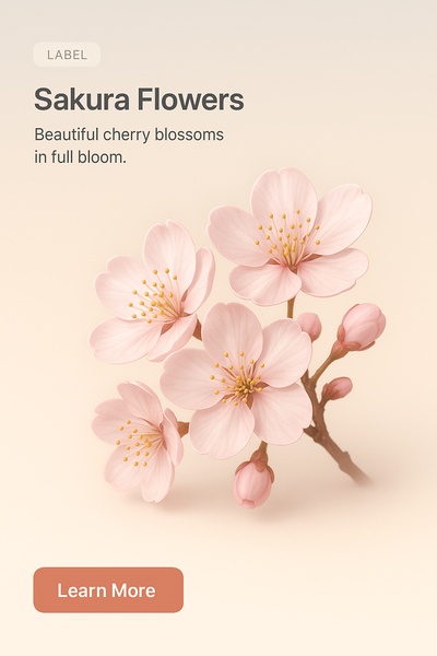 Beautiful Sakura Flowers in Full Bloom - 3D Illustration